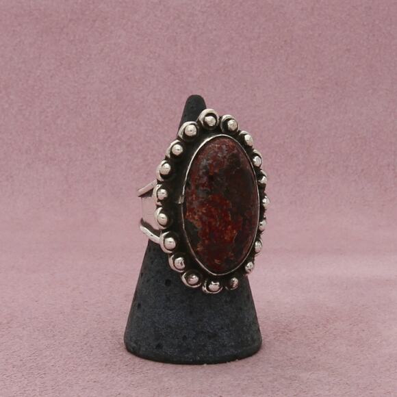 MEXICANA Jewelry - mexico sterling silver vintage beaded raw fire agate ring size 7
